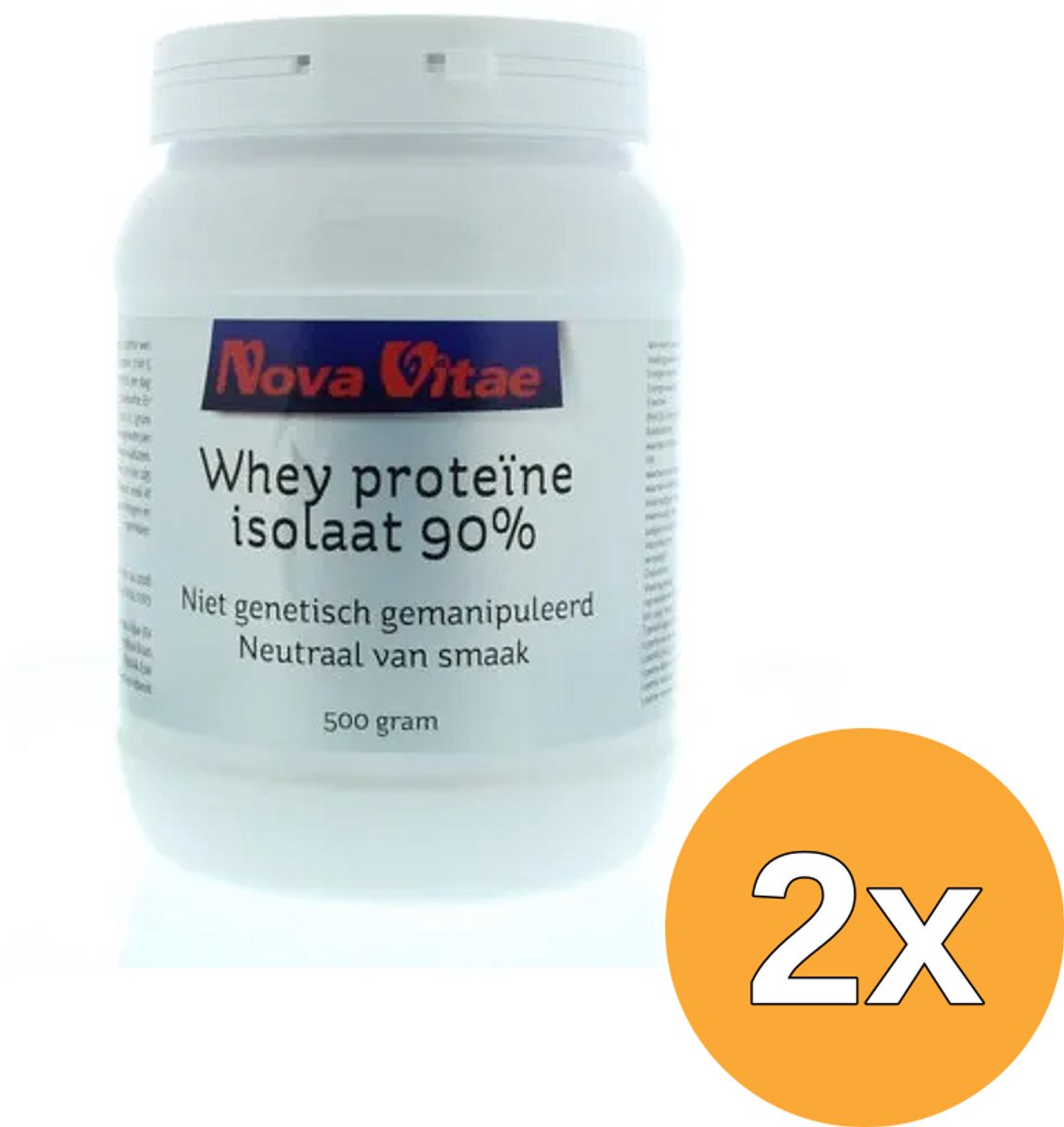 2x Nova Vitae Whey proteine isolaat 90% (500 gr)