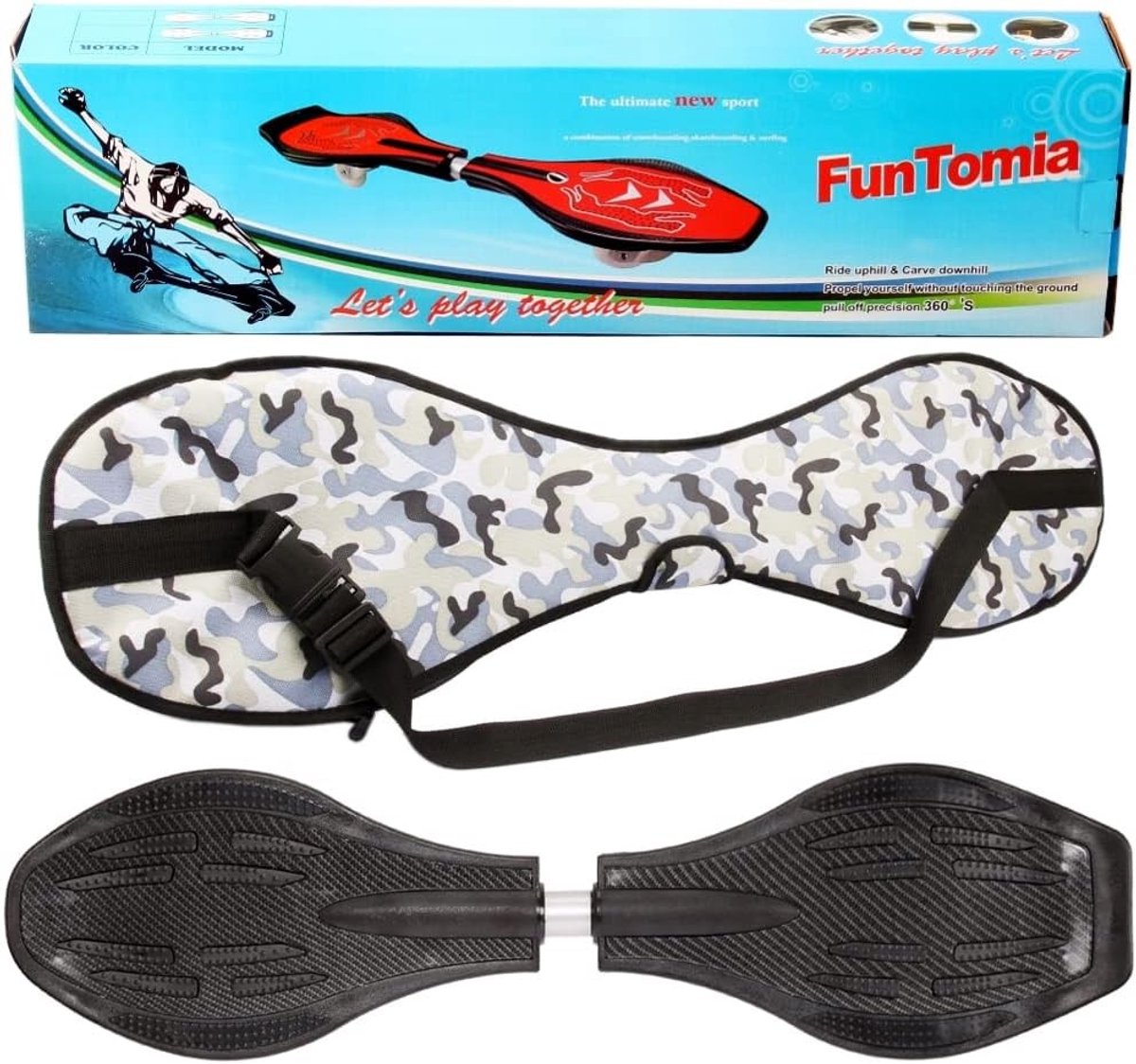 Waveboard Carbon-look Tot 120 kg Met LED-wielen en ABEC9 kogellagers Voor Beginners