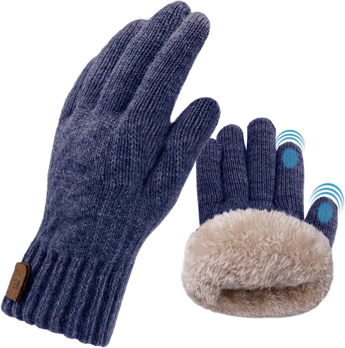 Winterhandschoenen - Marineblauw - Thermische Touchscreen-handschoenen met Fleece Voering - Voor Heren