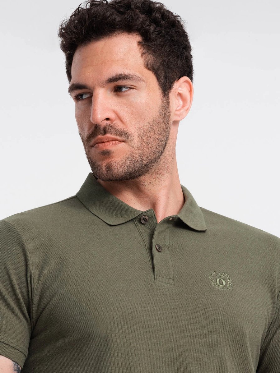Italian Style - Poloshirt Heren - Korte Mouw - Donker Olijf - Italianstyle