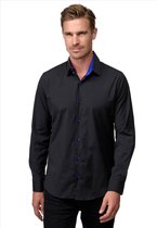 ItalianStyle - Sax - Herenoverhemd - Slimfitmodel - Zwart - Sax Blauw