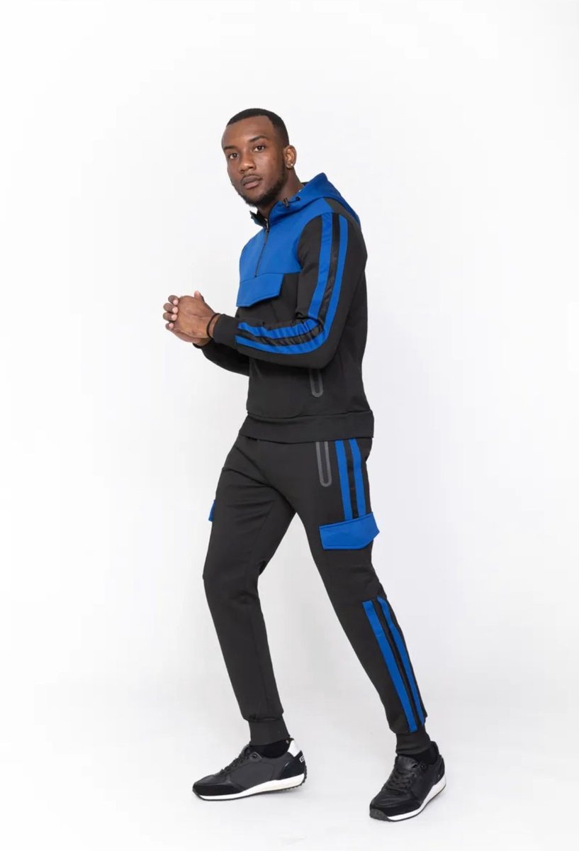 SALE - Zayne - Valencia - Joggingpak Heren - Zwart - Blauw