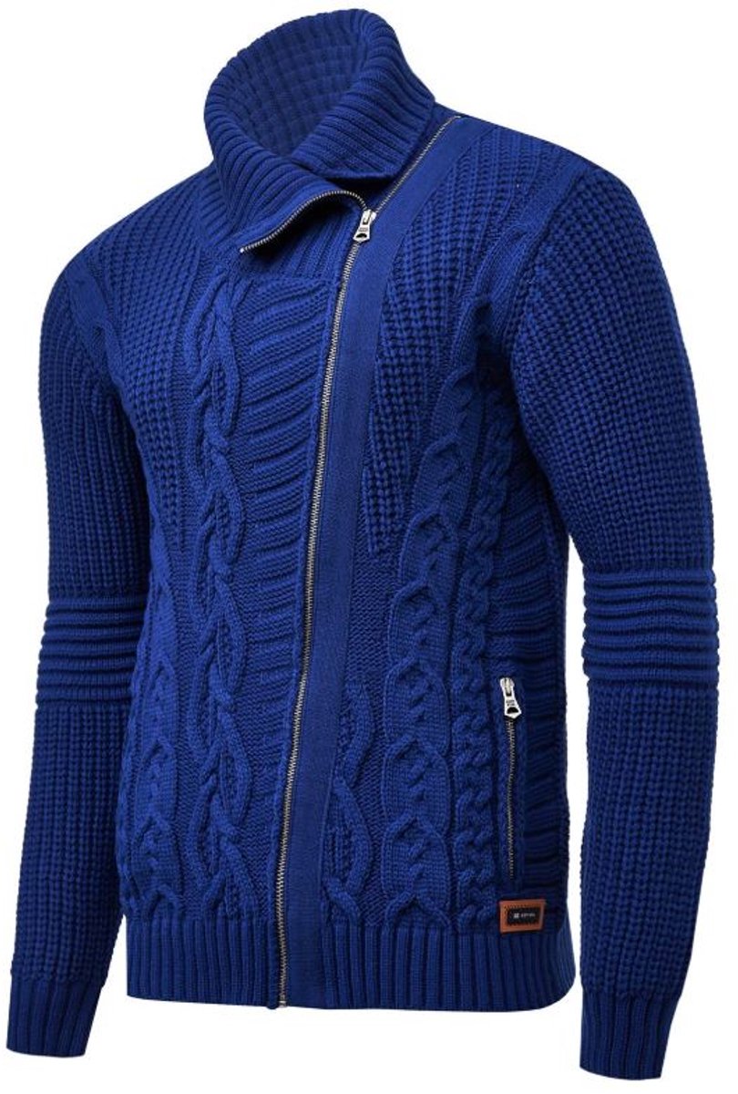 Rusty Neal - Heren Vest Kabel - Indigo - Gebreid - Italianstyle