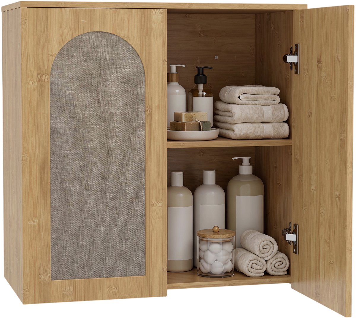 HOMCOM-Wandkast-MDF-60 x 30 x 60 cm-Eiken