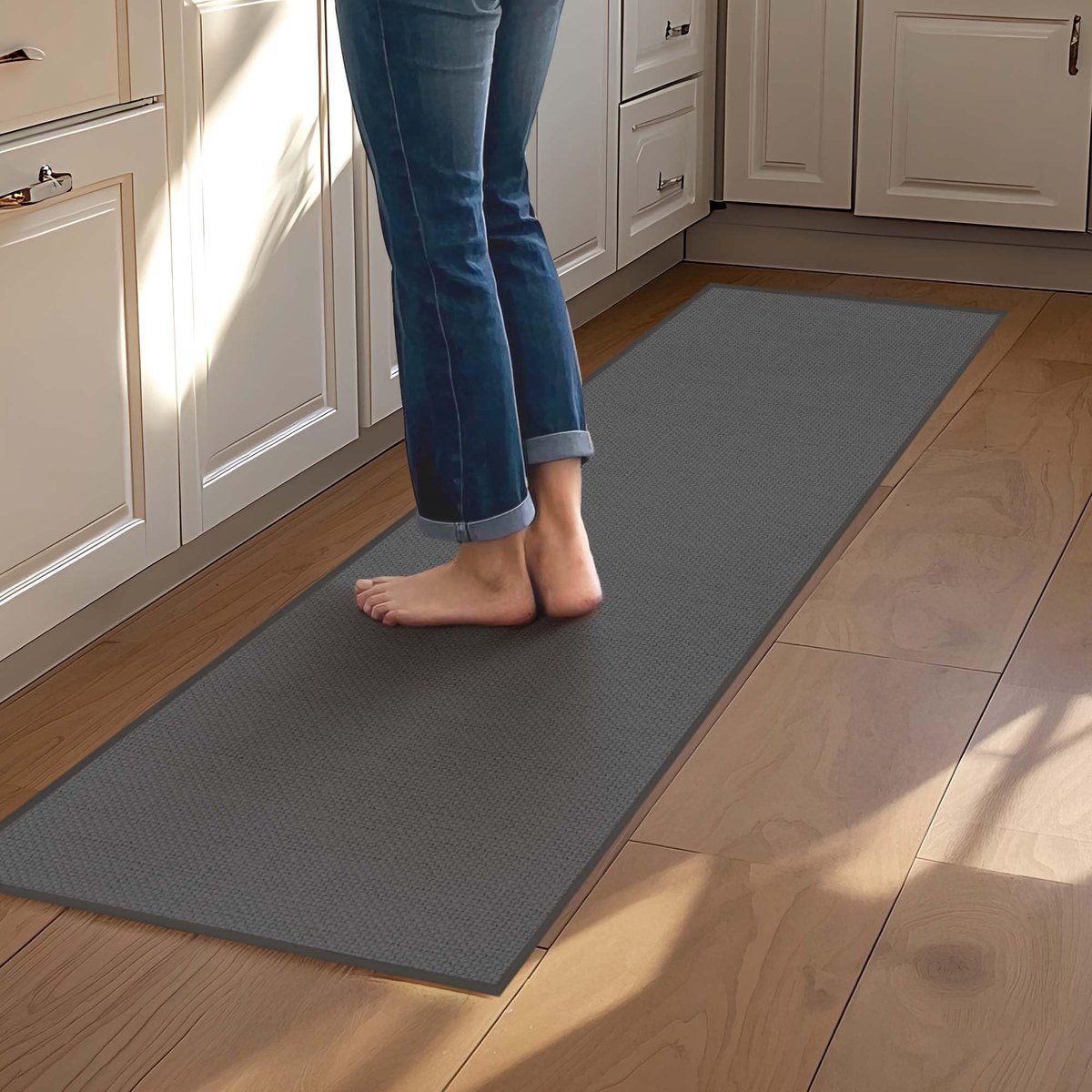 Mizuosre Keukenmat Antislip Wasbaar 43,5 * 180cm Voor Spoelbak, Grijs - ShopVlot