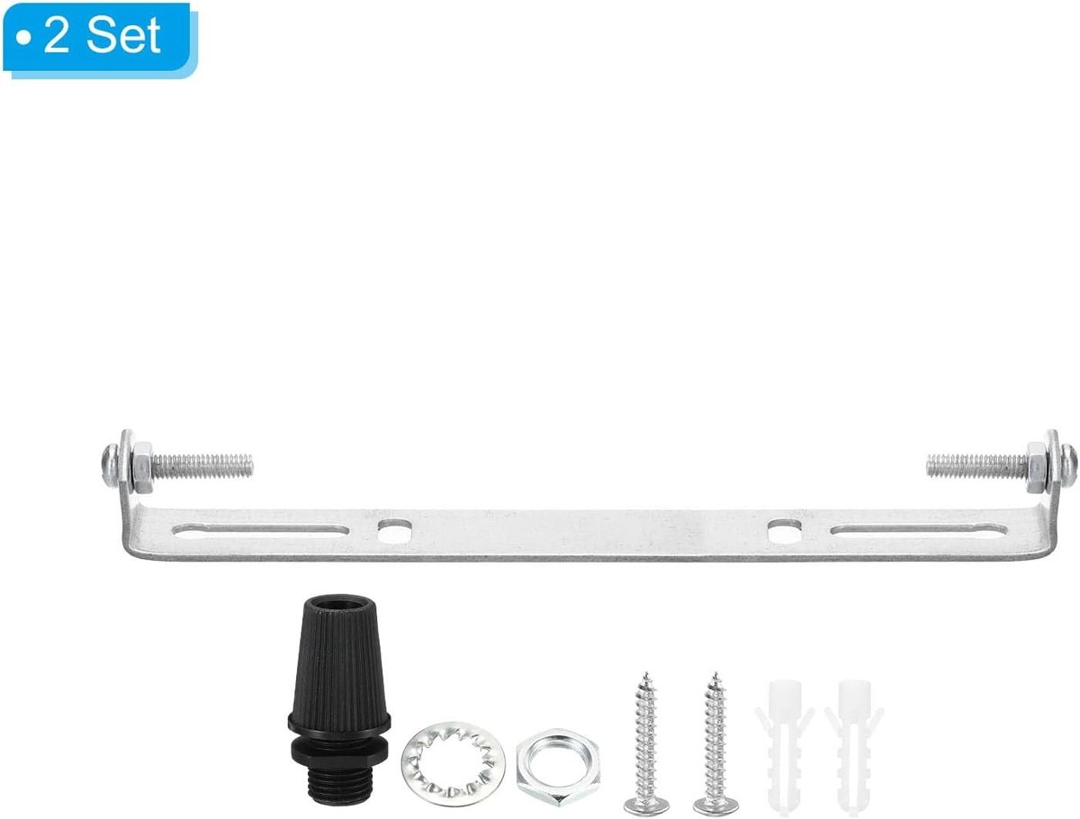 Set van 2 Plafondlamp Platen met Bevestigingsmateriaal voor Thuis en Kantoor, Inclusief Lampen en Montagebeugel, Geschikt voor Hanglampen en Wandlampen