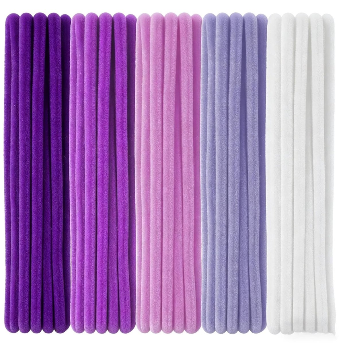 Set van 100 paarse chenille pijpenragers van 30 cm voor creatieve DIY-projecten en bloemversieringen