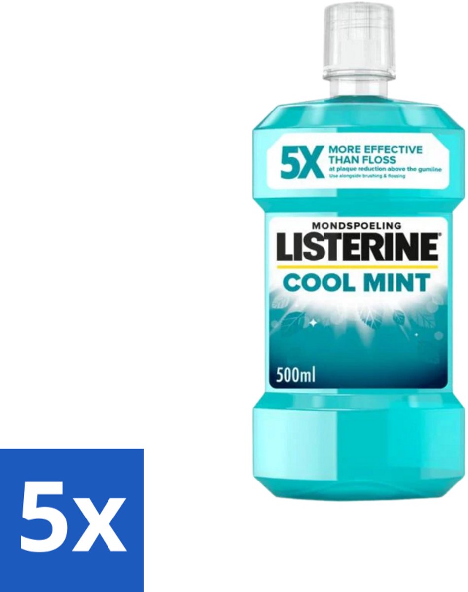5 x Listerine – Mondwater – Cool Mint – Verfrissende adem – 500 ml - Koffiezetapparaat