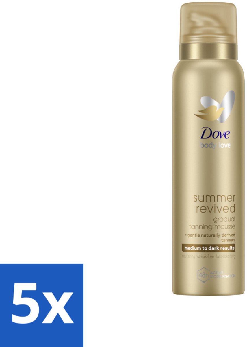 5 x Dove – Bodymousse – Summer Revived Medium-Dark – 150 ml - Zelfbruinende Bodymousse - Natuurlijke Teint - Zomerse Teint - Huid Verzorging - Huid Hyderatatie