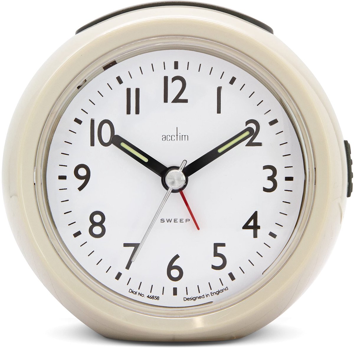 Acctim Grace Non-Ticking Sweep Analoge Slaapkamer Wekker Earl Grijs - ShopVlot