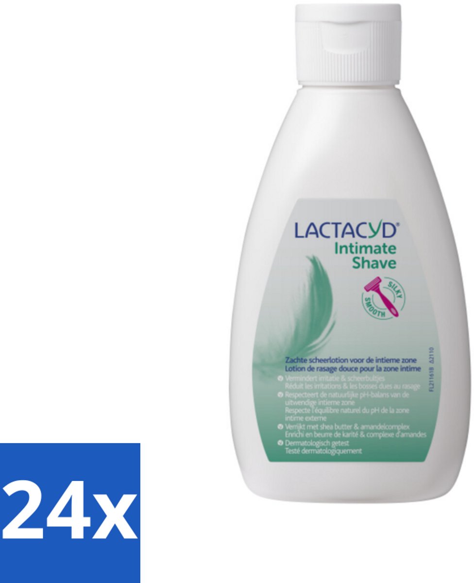 24 x Lactacyd – Intimate Shave – Scheerlotion – 200 ml - Intieme Scheerlotion - Gevoelige Huid - Scheerbultjes - Irritaties - Shea Butter