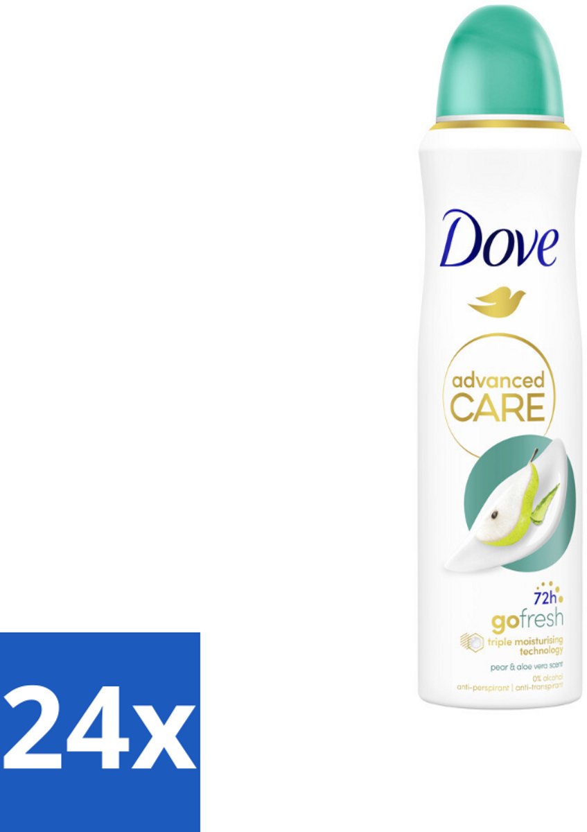 24 x Dove – Deodorant Spray – Peer & Aloe Vera – 150 ml - Anti-transpirant - Deodorant Spray - Zweetvermindering - Frisse Geur - Huidverzorging