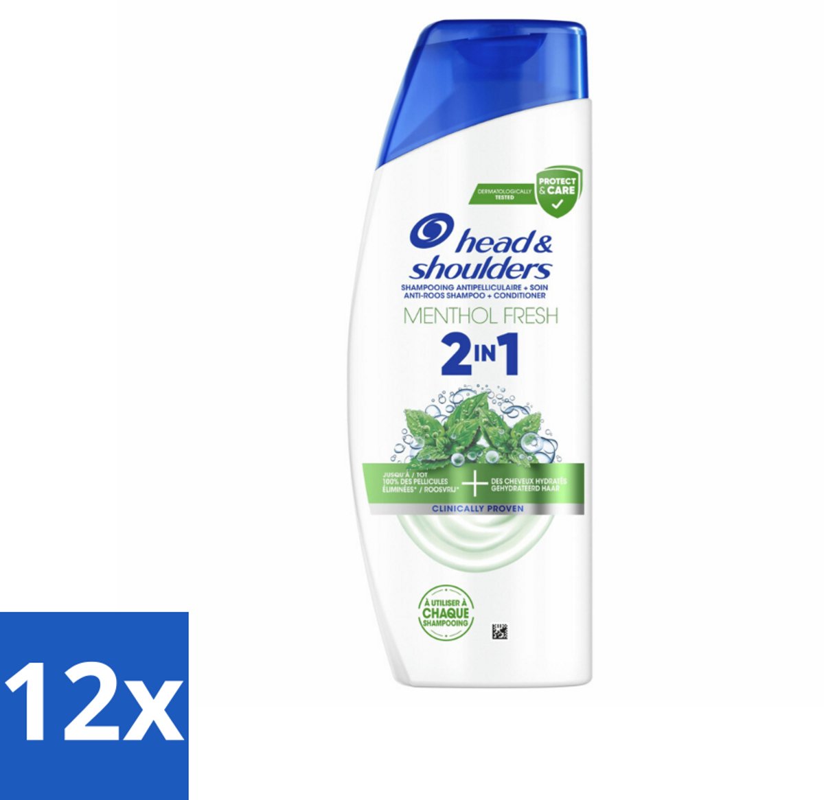 12 x Head & Shoulders – 2-in-1 – Menthol Fresh – 300 ml - Anti-roos Shampoo - 2-in-1 Shampoo - Menthol Shampoo - Verfrissende Shampoo - Shampoo Tegen Roos
