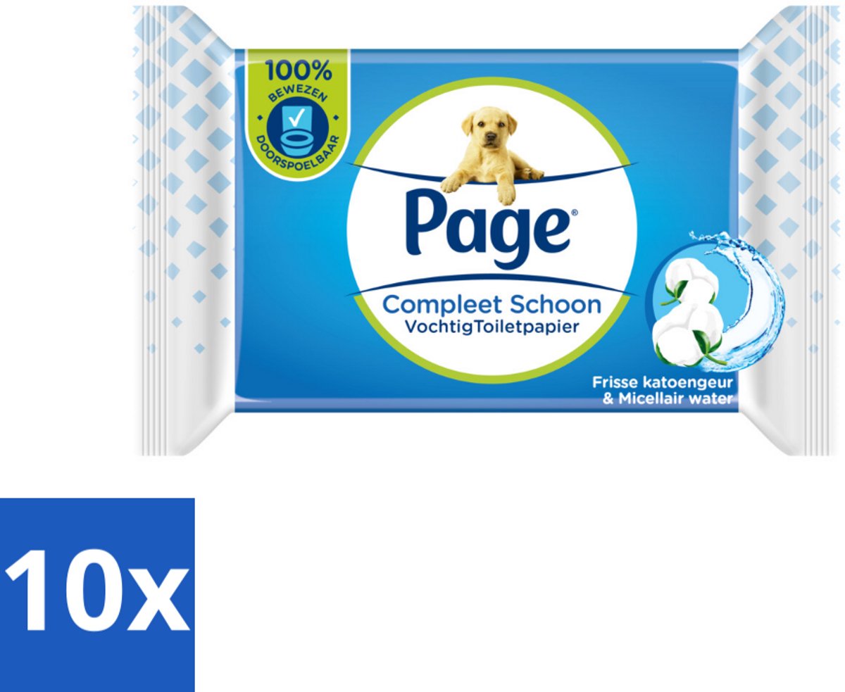 10 x Page – Vochtig Toiletpapier – Navulling – 38 doekjes - Koffiezetapparaat