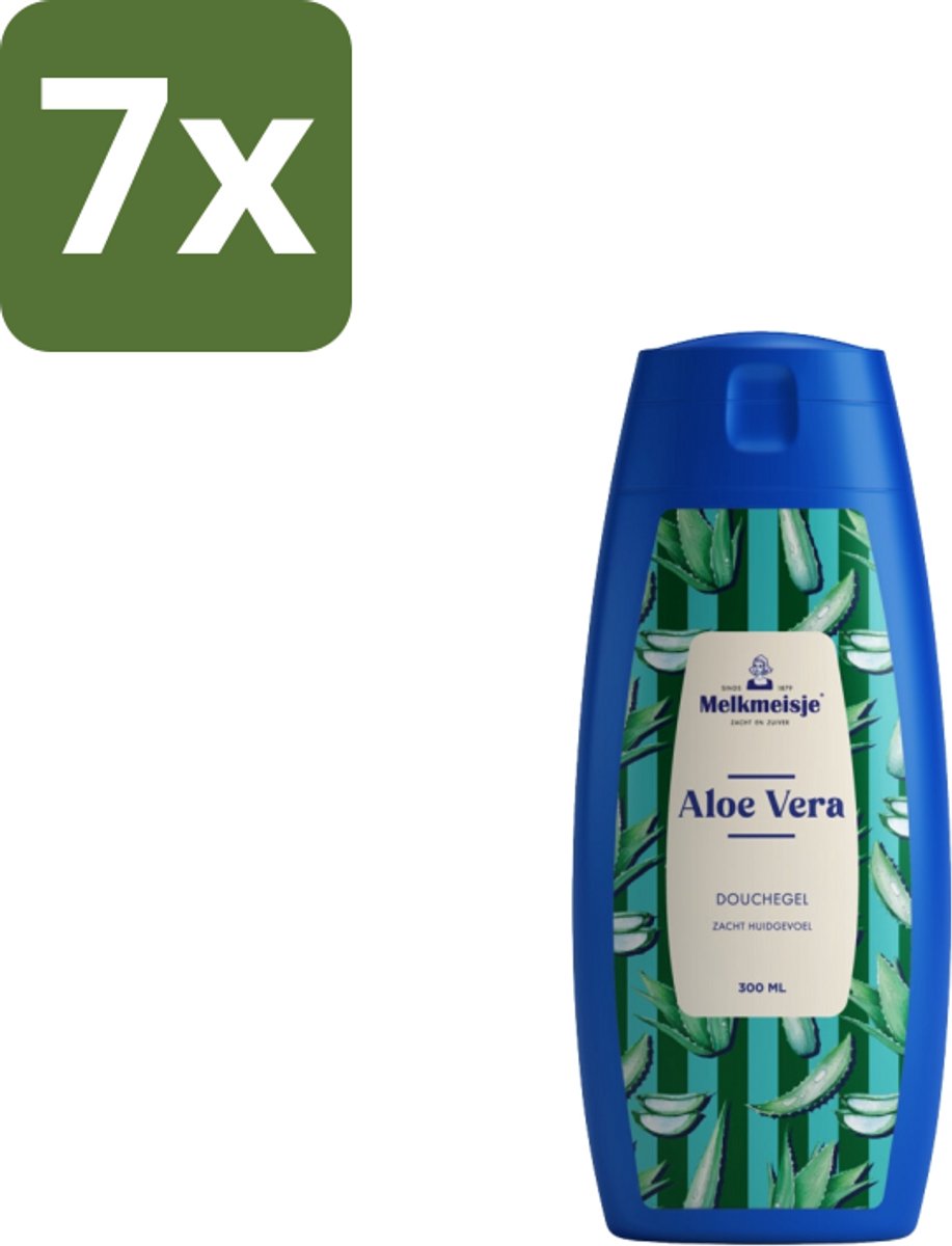7 x Melkmeisje – Douchegel – Aloe Vera – Zacht Huidgevoel – 300 ml - Koffiezetapparaat