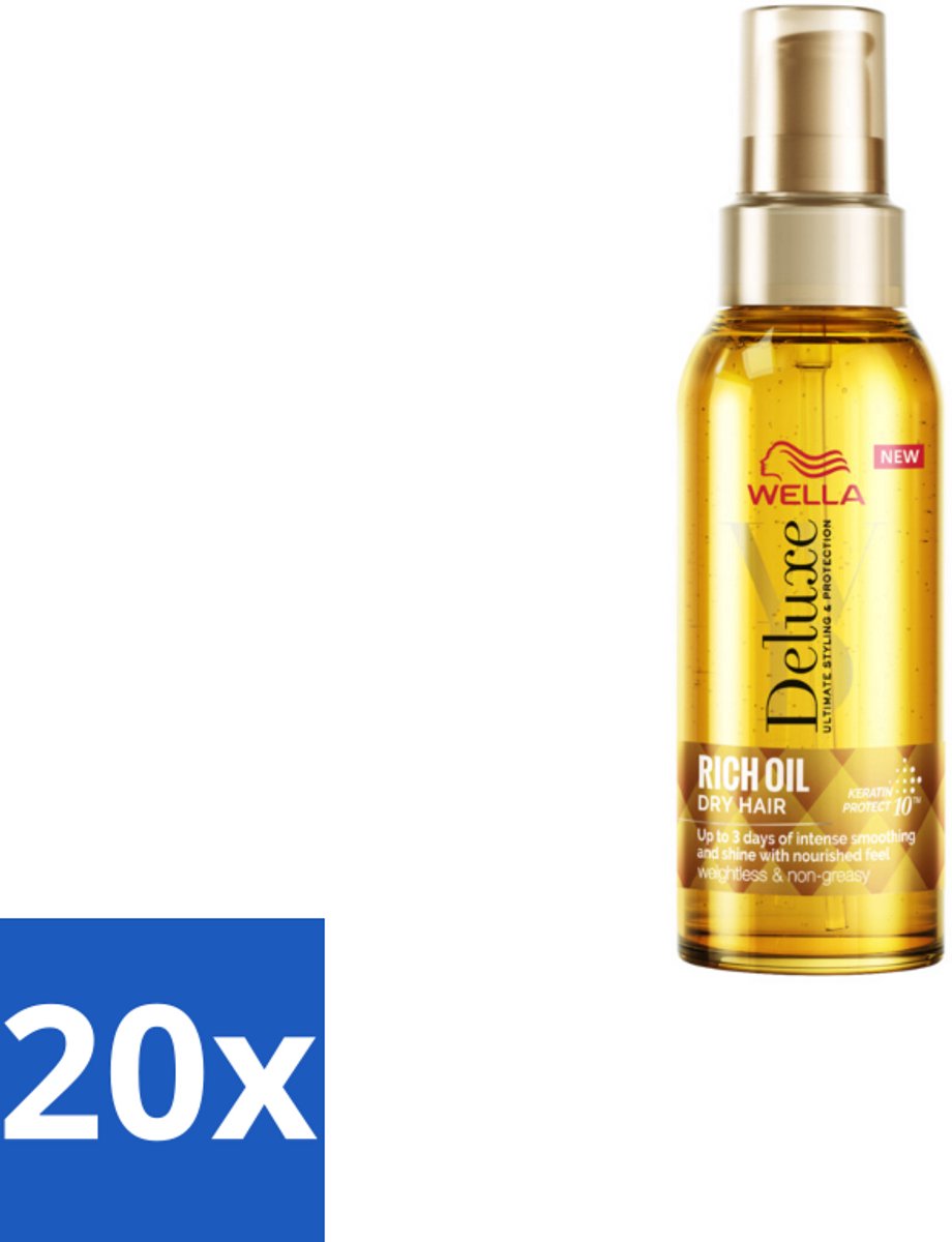 20 x Wella – Deluxe Oil Rich – Haarolie – 100 ml - Haarolie - Glansversterkend - Voedend Haar - Beschermend Haar - Droog Haar