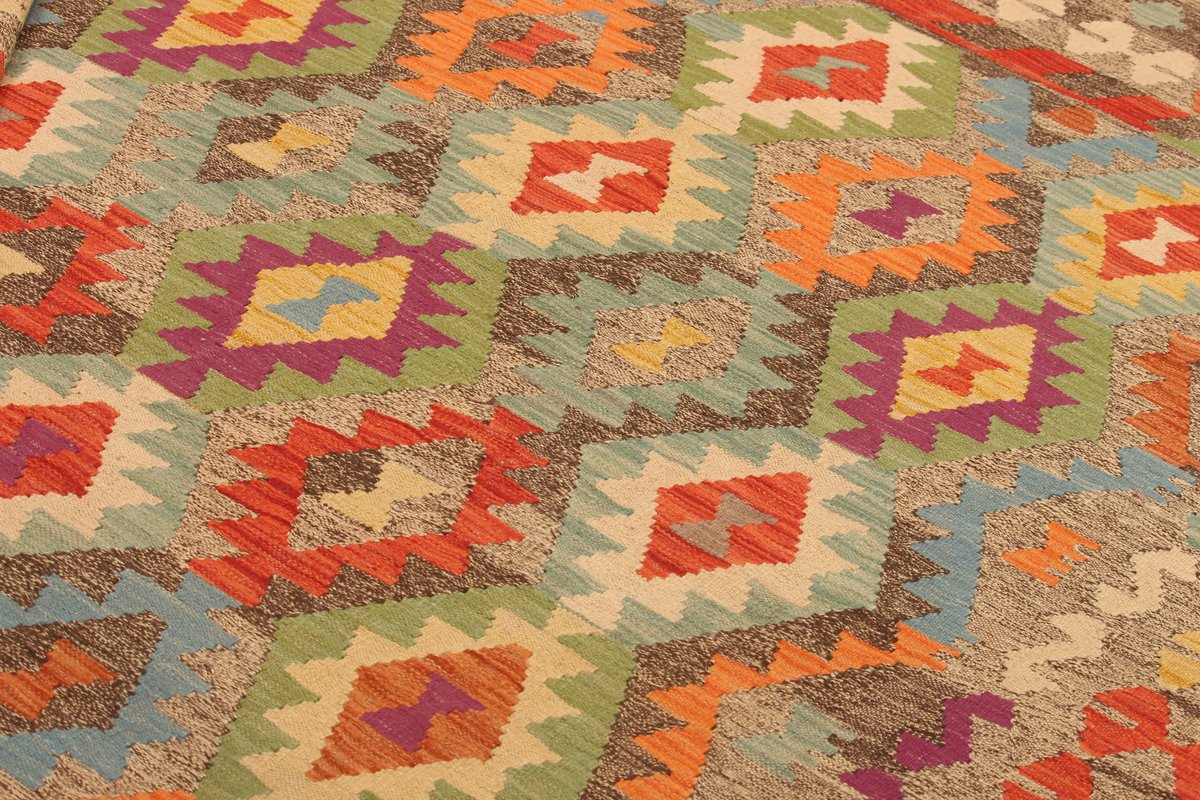 Exclusief Handgeweven Traditionele Ghazni Wol Kelim Tapijt