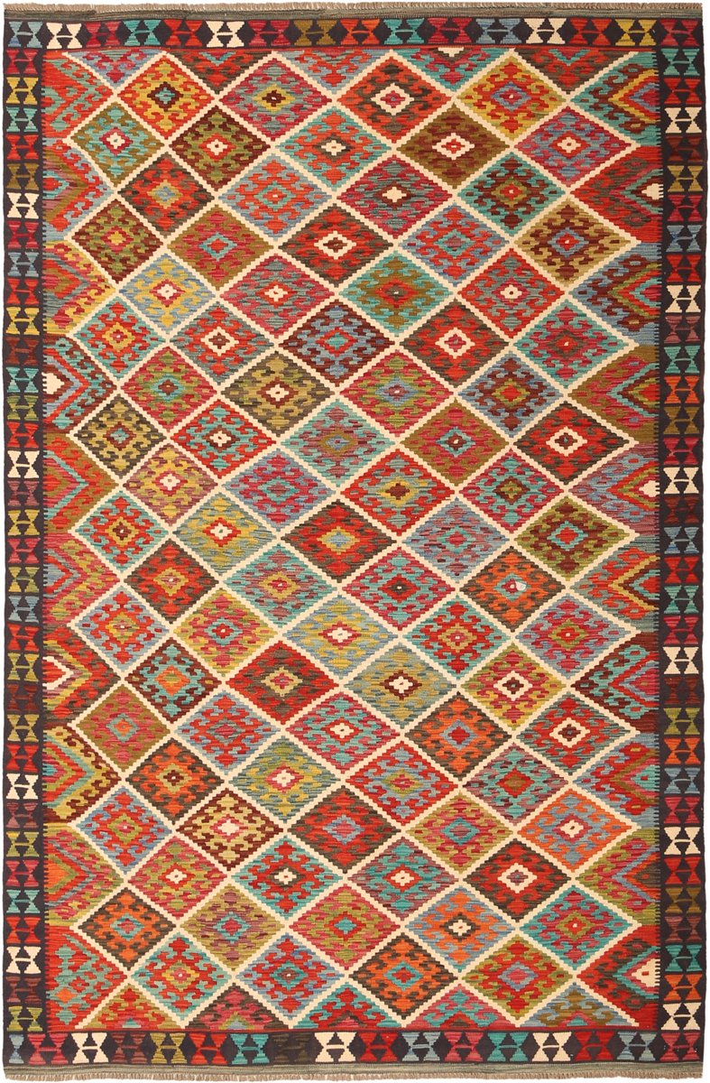 Authentiek Traditioneel Stammen Handgemaakt Wol Kilim Tapijt
