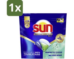 1 x Sun – Vaatwascapsules – Brilliant Shine+ All-in-1 – 16 capsules - Koffie - Koffiezetapparaat - Koffiezetapparaat