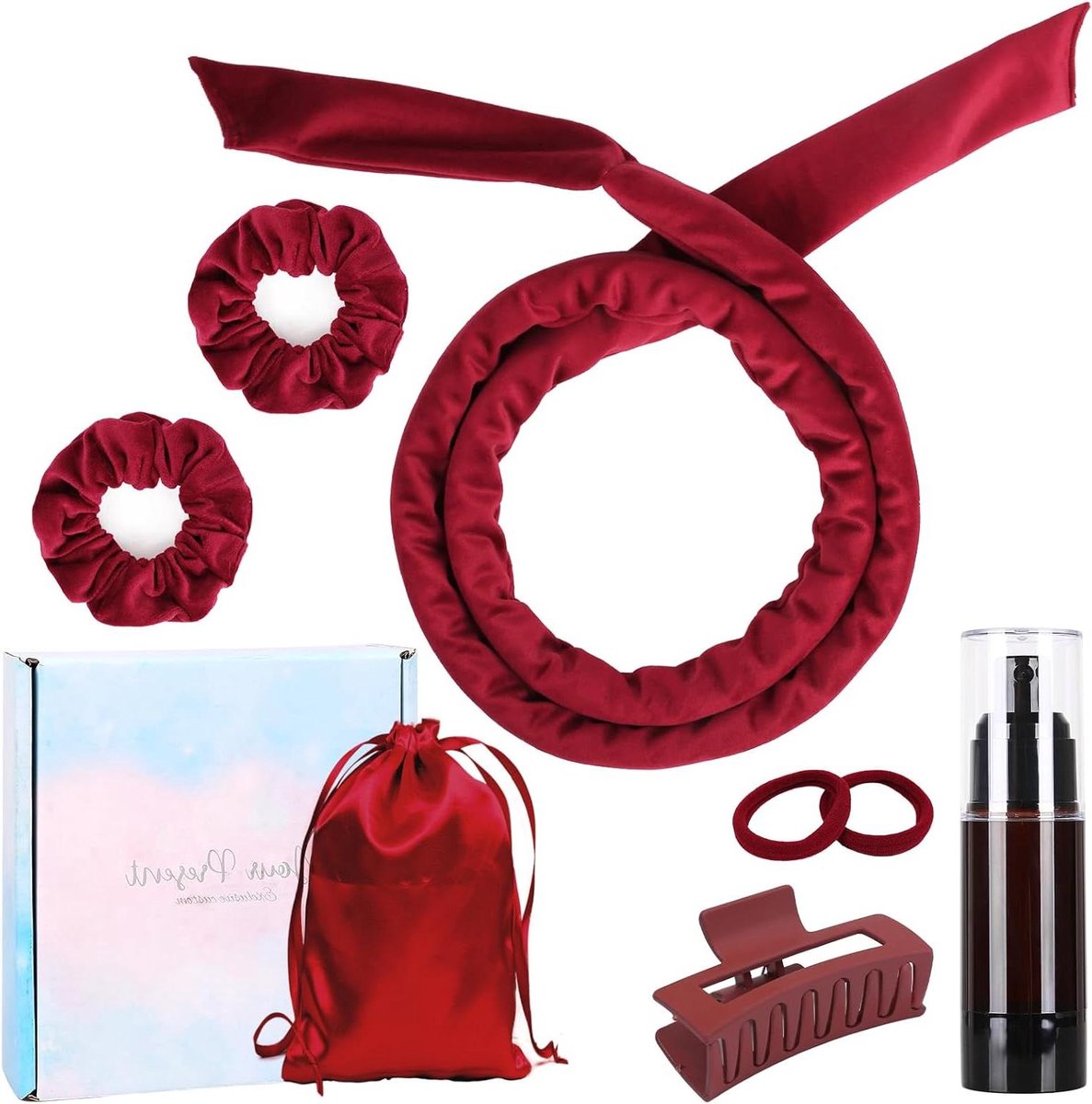 Haar Krul Set - Zonder Hitte Krullen - Mooie Krullen Maken - Zacht Slaapcomfort - 5 Delig - Roze