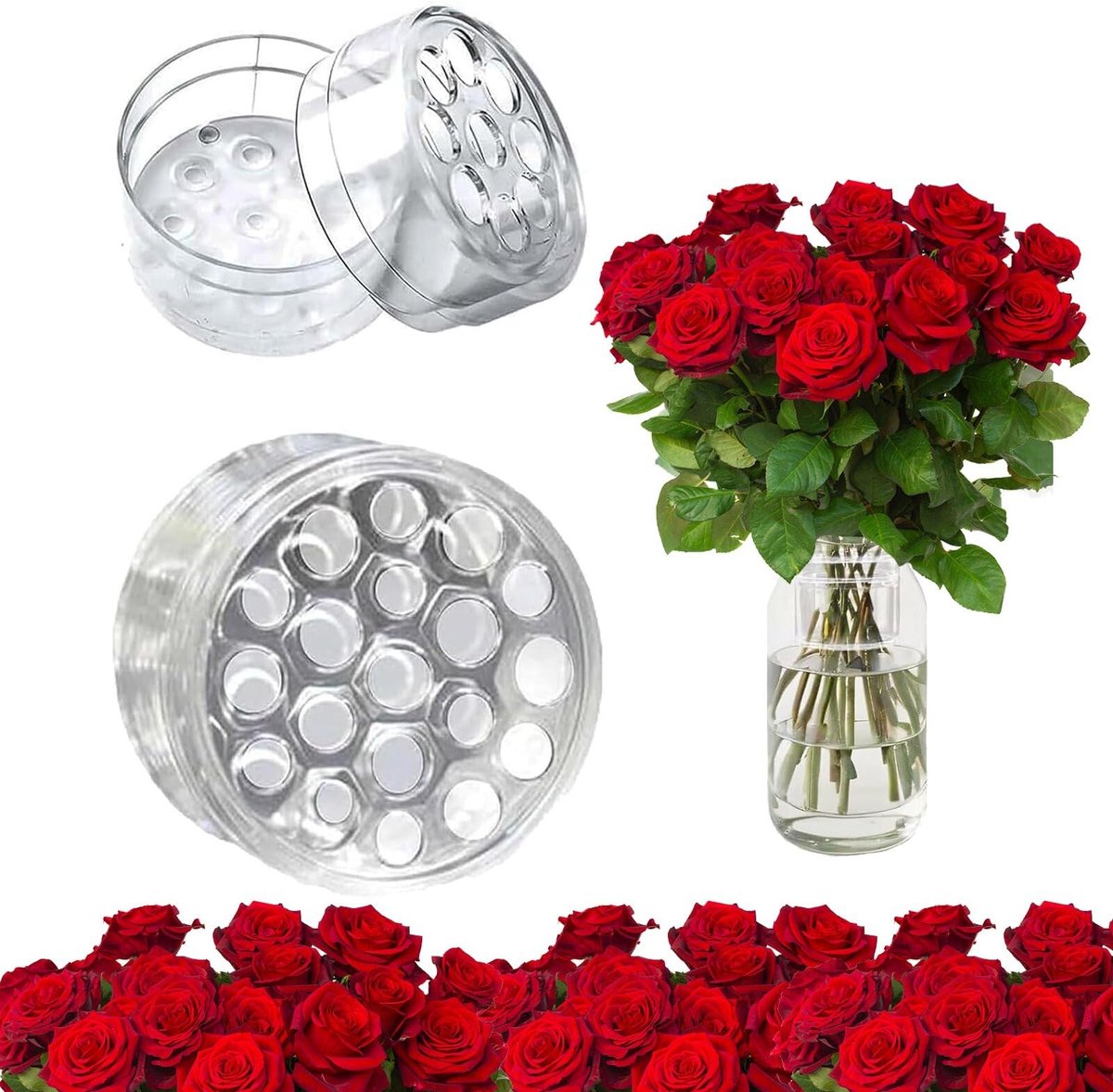 Elzusha - Set van 2 Transparante Spiral Bloemhouders voor Arrangements
