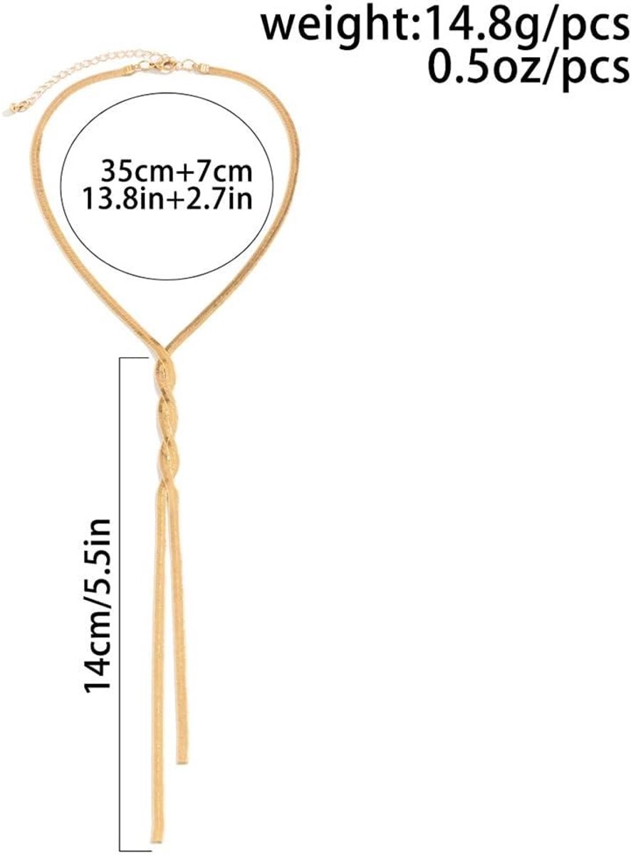 Elzusha - Minimalistische Choker Ketting met Tassels voor Vrouwen