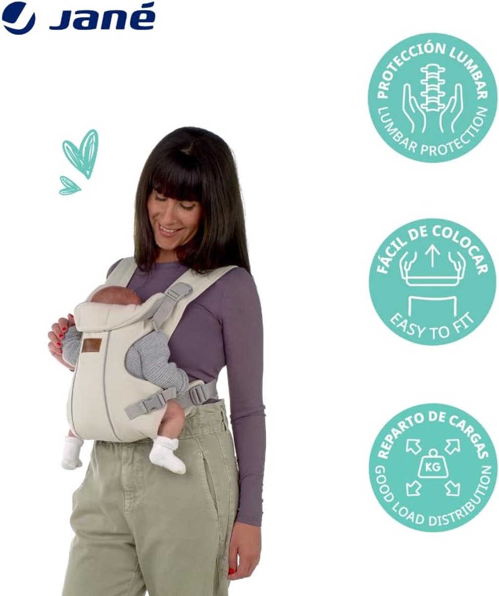 Baby Draagzak - Draagdoek Baby - Veilig Dragen - Ergonomisch Ontwerp - Tot 15kg - Beige – foto 6