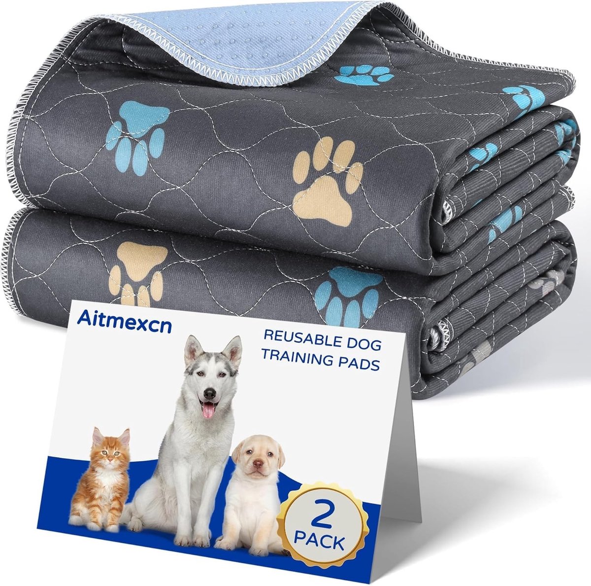 Elzusha - Set van 2 Wasbare Puppy Matten 60 x 90 cm voor Training