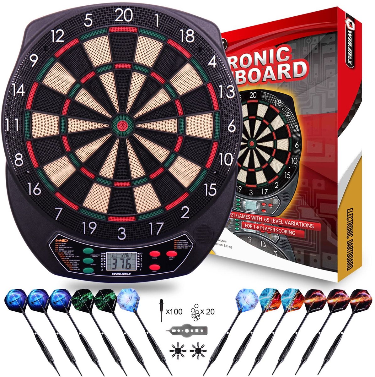 Elzusha - Elektronisch Dartbord met 65 Spellen voor 1 tot 8 Spelers