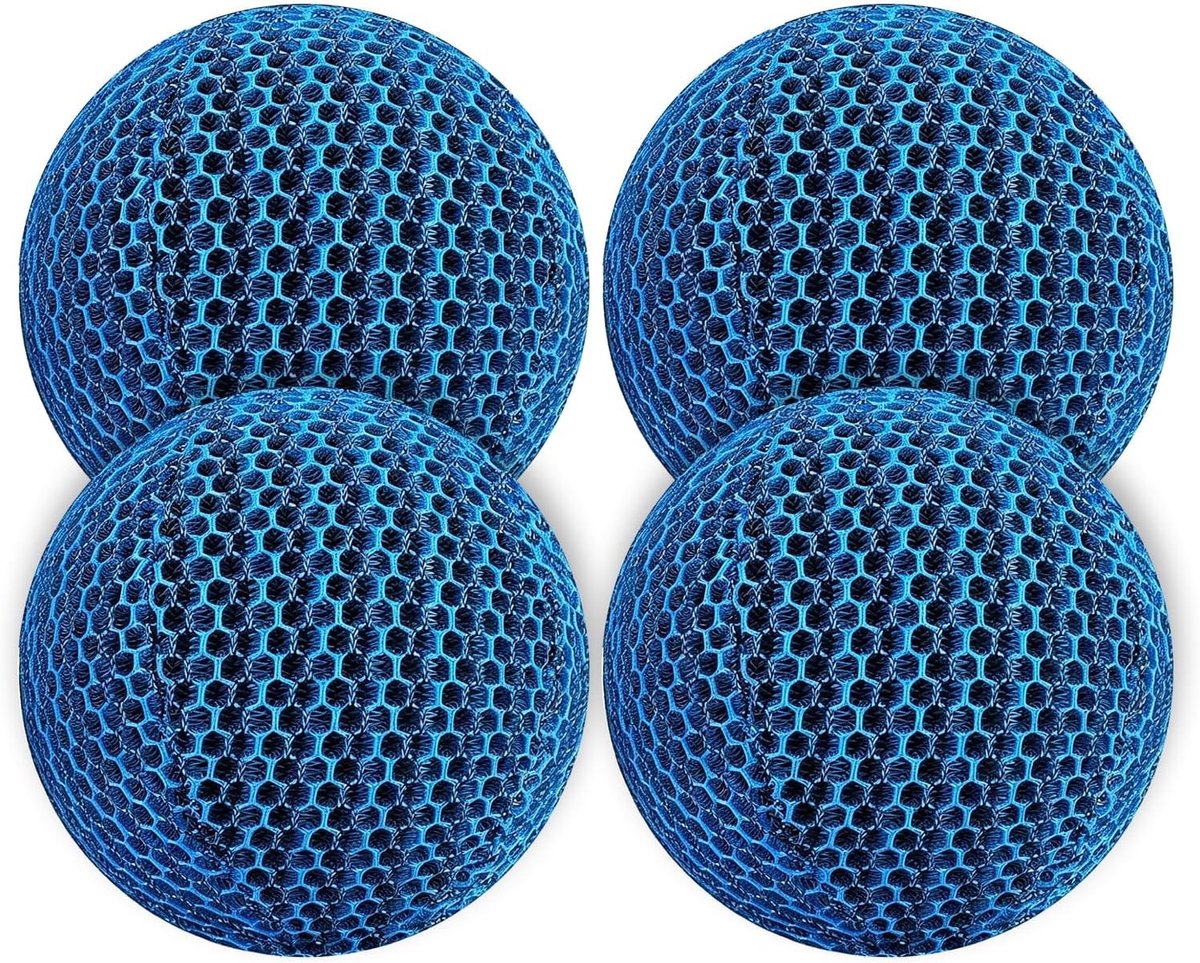 Herbruikbare sponsballen voor zwembad en badkuip - 4 stuks, 70 mm, schuimreiniger tegen vet en zeepresten, ideaal voor schoonmaken en onderhoud