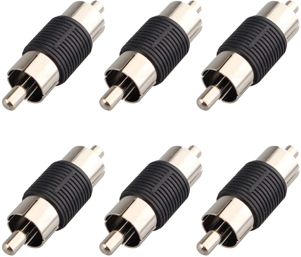 Elzusha - 6PCS Male to Male Coupling Connector - Professionele Audio Video Adapter