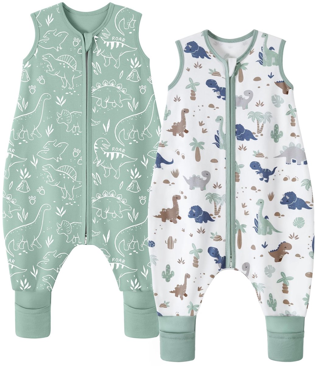 Elzusha - Babyslaapzak met Voeten, 2 Stuks voor 18-36 Maanden