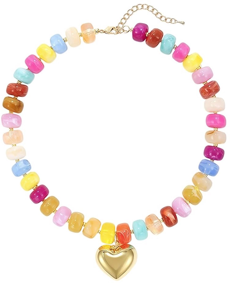 Elzusha - Kleurvolle Resin Beads Statement Halsketting