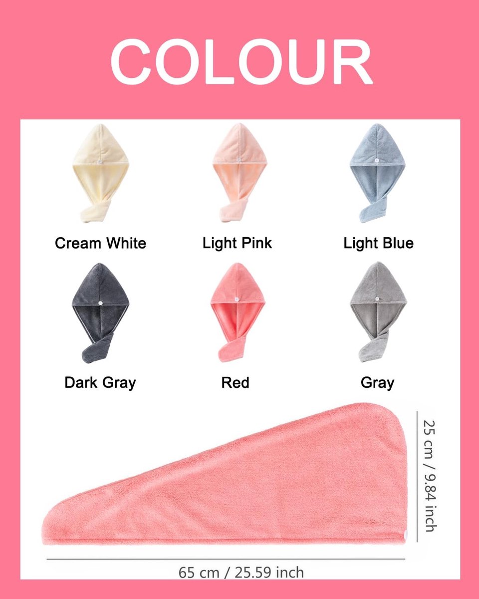 Elzusha - Microvezel Haarturbans Set van 6 - Super Absorberend en Lichtgewicht - Voor Lang Haar