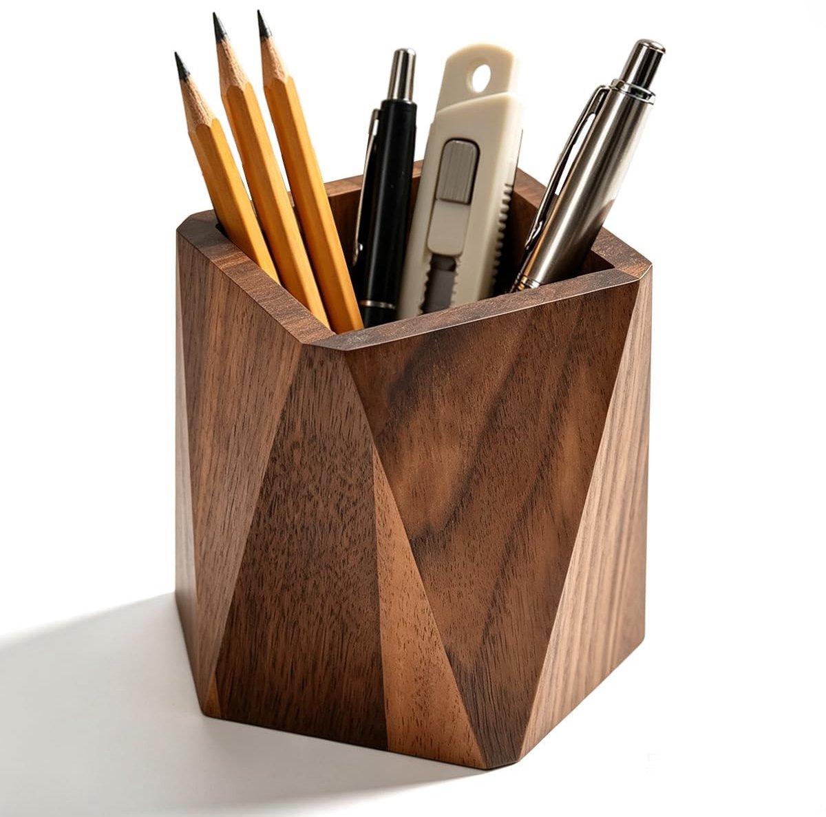 Elzusha - Houten Pennenhouder voor Bureau 13x13 cm