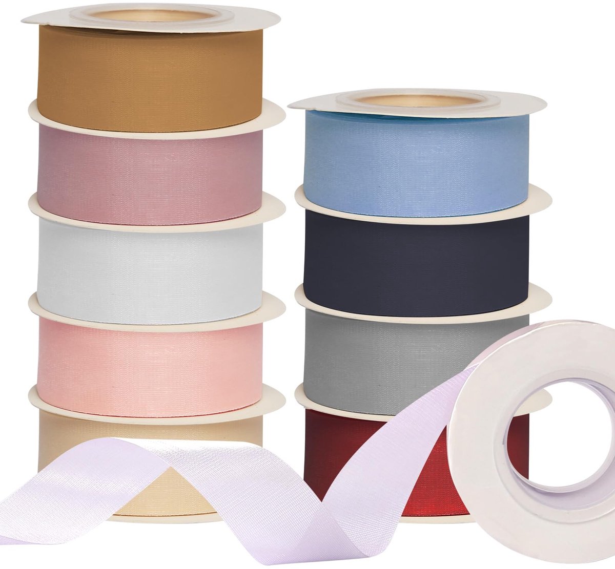 Elzusha - Organza Cadeauband Set van 10 Kleuren 2.5cm x 18m