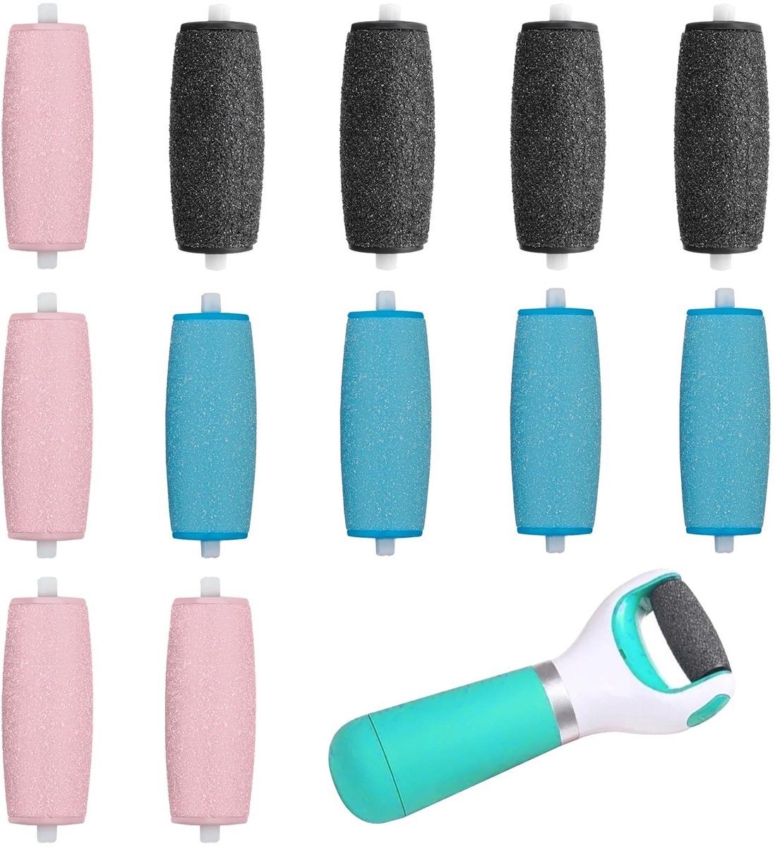 Elzusha - 12 Vervangrollen voor Voetvijl, Geschikt voor Scholl Velvet Smooth