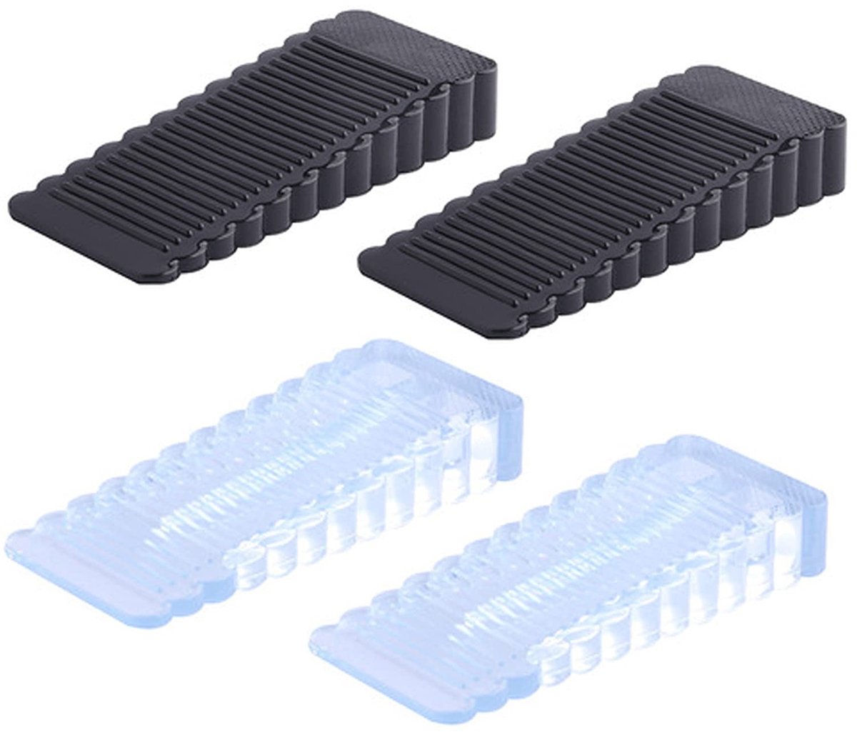 Elzusha - Set van 4 Rubber Deurstoppers, Hoogte Verstelbaar en Antislip