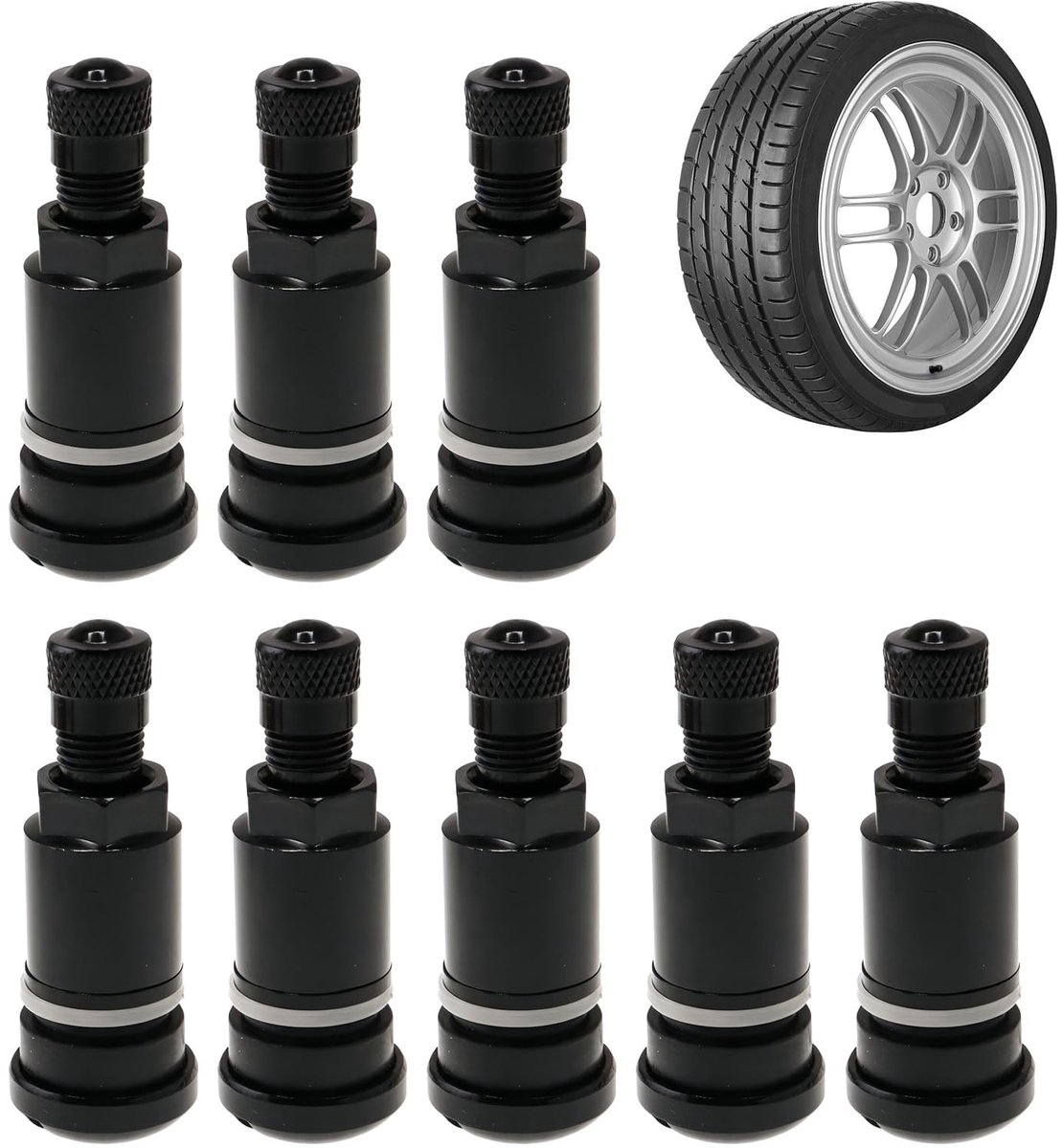 Elzusha - Set van 8 Aluminium Ventielen voor Lichtmetalen Velgen