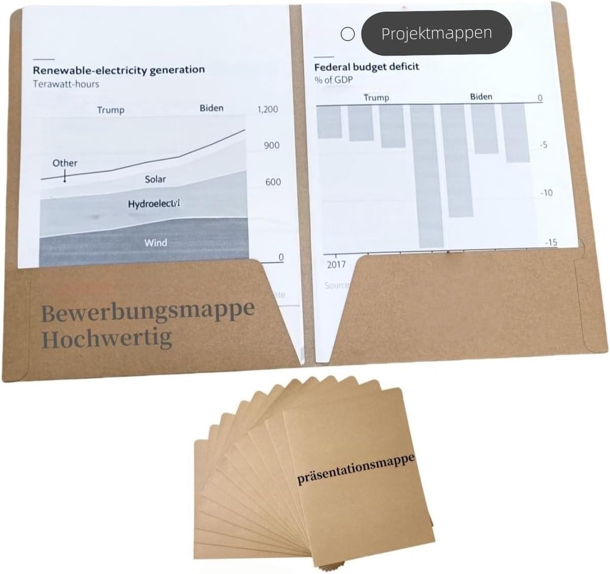 Kraft Papieren Documentenmap A4, L-vormige Dubbelzijdige Presentatiemap voor Documenten en Rapporten (6)