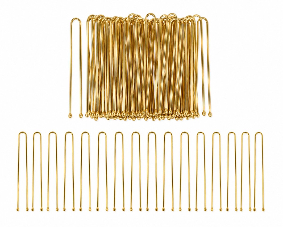 Haarsoires Styling Tool - Haardotspelden 5cm - Recht - Metalen Haarpinnen - Goud - Set van 40 - Knotspelden voor Opsteekkapsels & Knot - Opsteekspelden - Sierpinnen voor Opsteekkapsels - Hair Pins