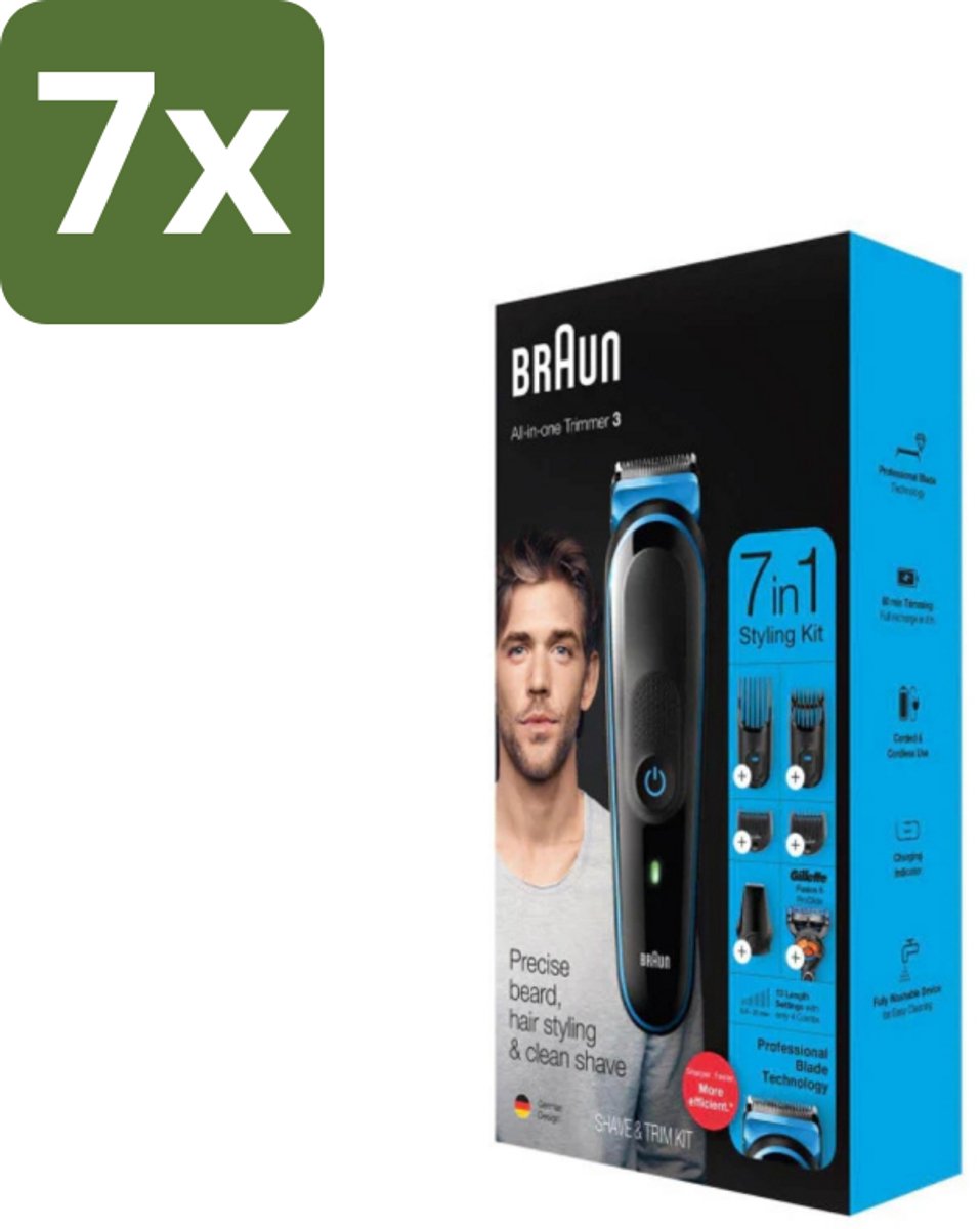 Braun - Trimset - 7-in-1 - 1 Trim Apparaat - 6 Opzetstukken - Bulkverpakking - 7 stuks