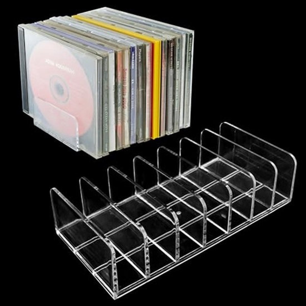 Acryl DVD Opbergdoos - Stapelbare Organizer voor 14 CD's - Media Display Stand voor Keuken en Badkamer