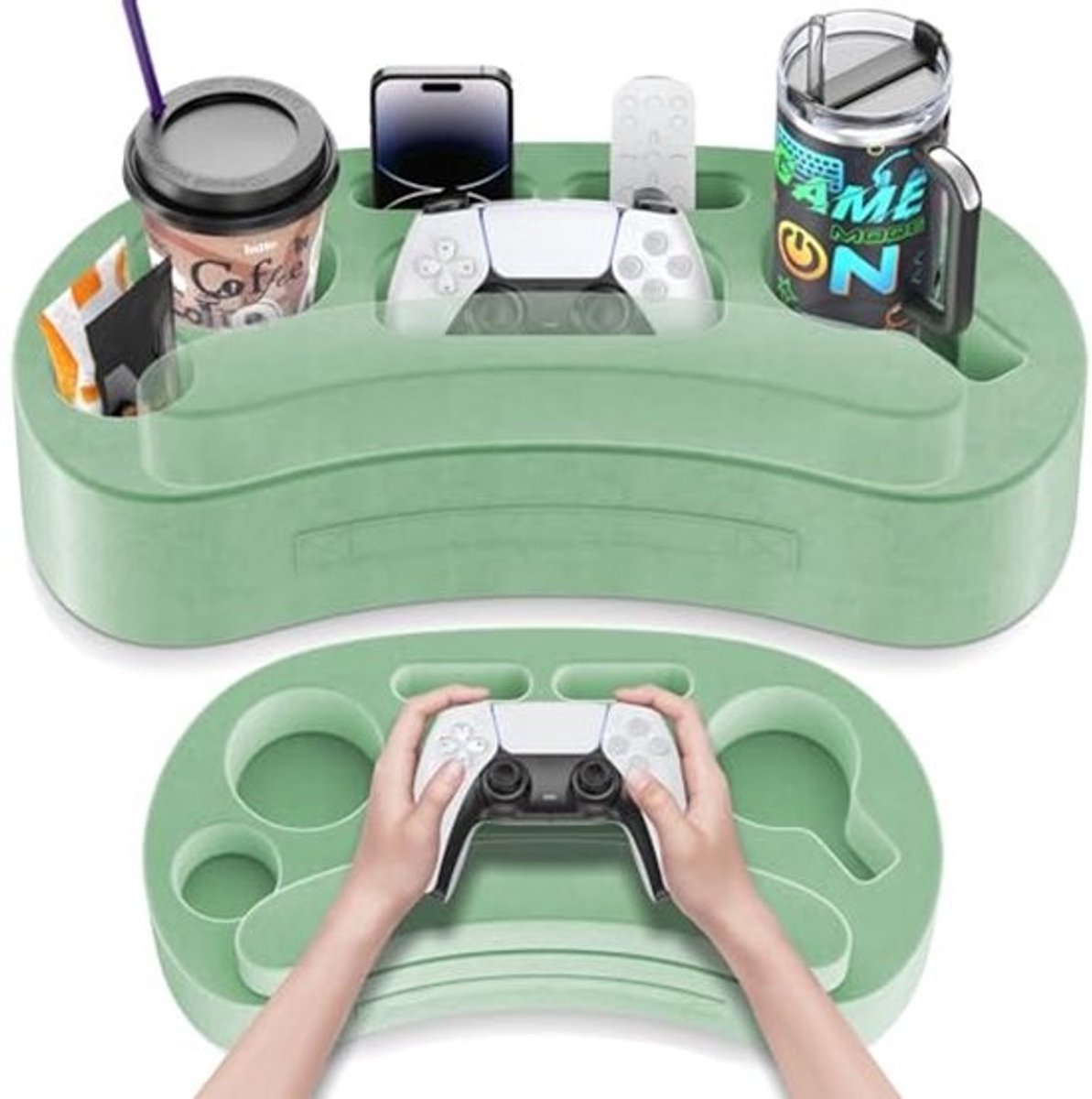 Cup Holder en Kussen Tray voor de Bank - Multifunctioneel Met 6 Compartimenten - Perfect voor Snacks, Drankjes en Controllers