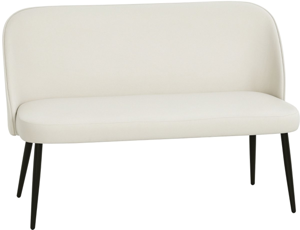 2-zitsbank Modern Gestoffeerd - Met Metalen En Houten Frame - Fluweelachtige Stoffen Bekleding - Beige