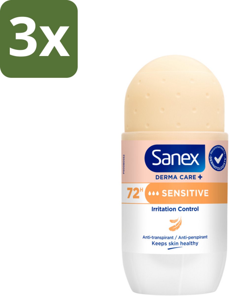 Sanex – Deodorant Roller – Dermo Sensitive – 53 ml - Bulkverpakking - 3 stuks