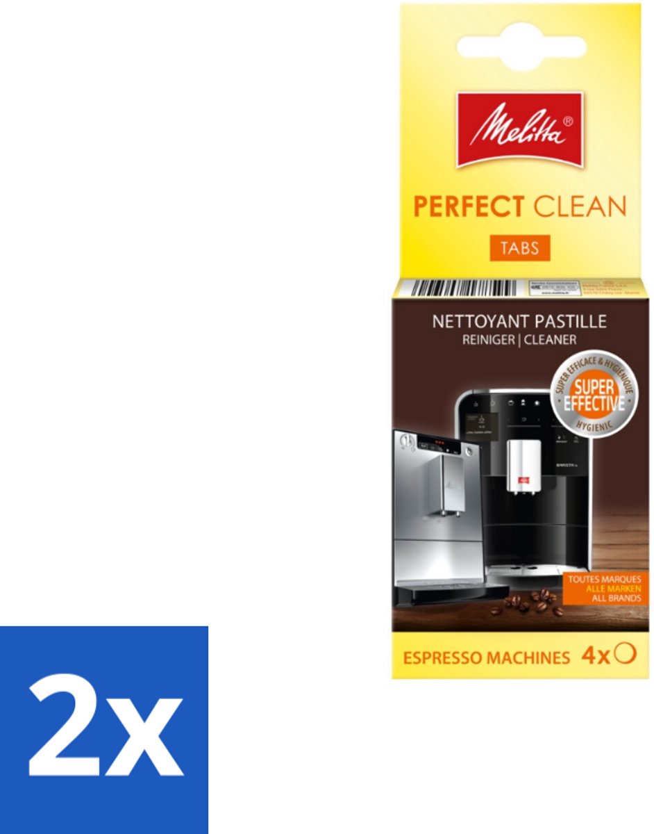 Melitta - Perfect Clean – Reinigingstabletten – Voor volautomatische espressomachines – 4 tabletten - Voordeelverpakking - 2 stuks