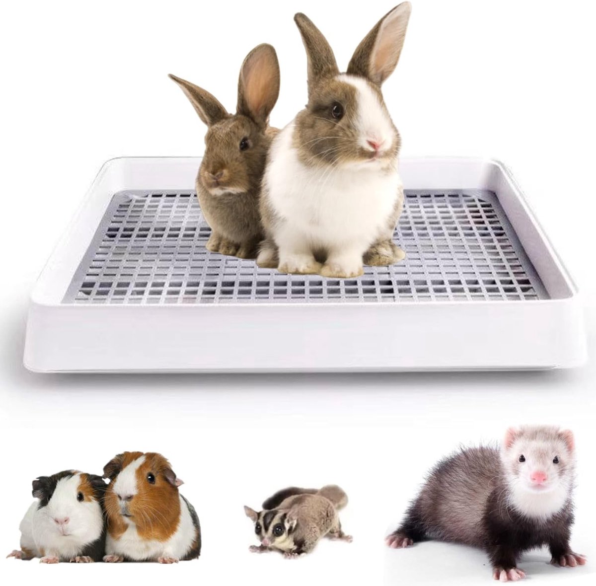 Grote Konijnenbak met Verwijderbare Bodem voor Konijnen, Cavia's, Fretten en Hamsters