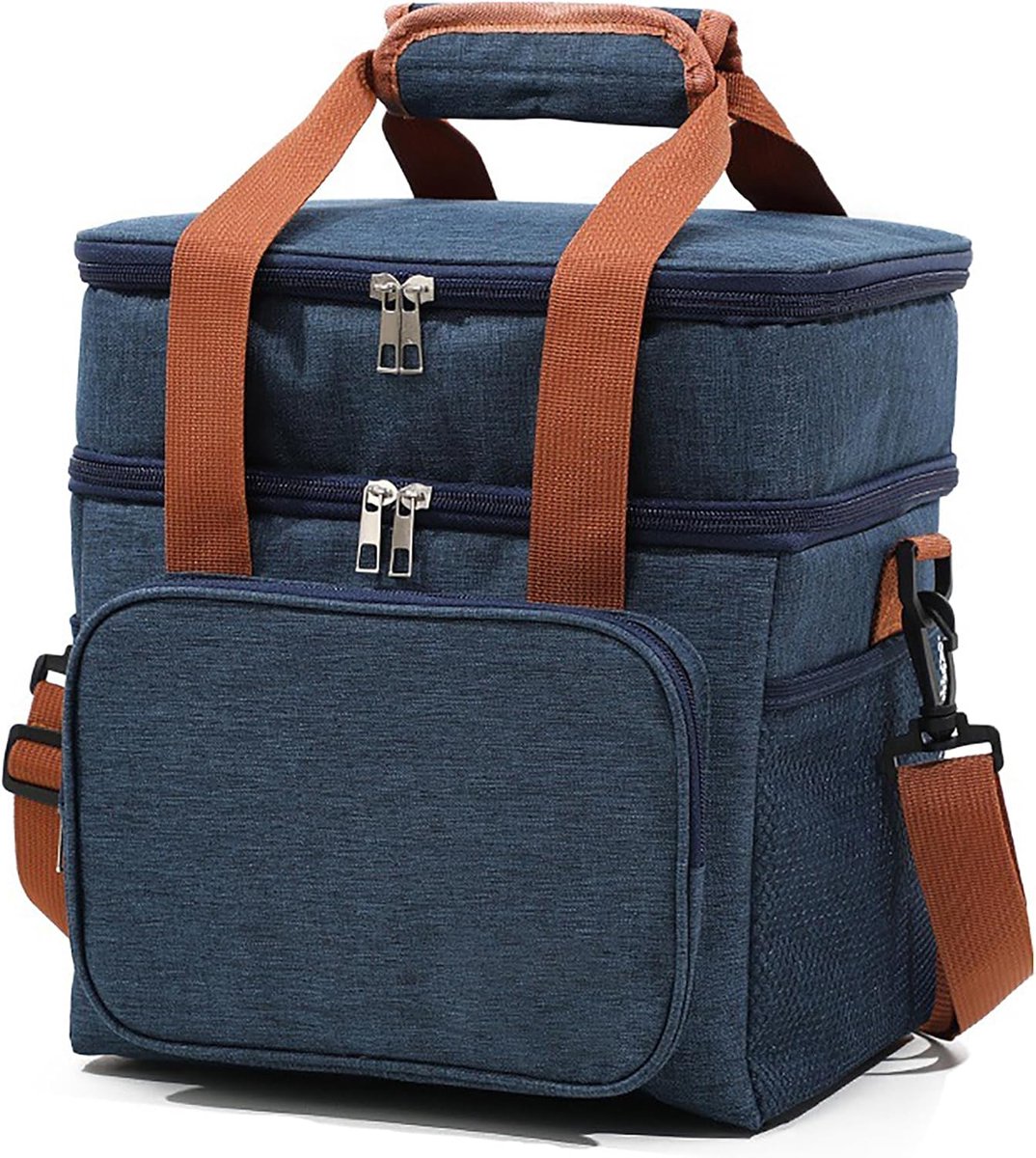 casalora - Lunchtas 12.5L - Koeltassen Cyaan - Dubbellaagse lunchtas - Handvat Riem Lunch Bag - Verstelbare Schouderriem – Voor Werk, School, Reizen, Picknick - 25*18*27cm - Unisex