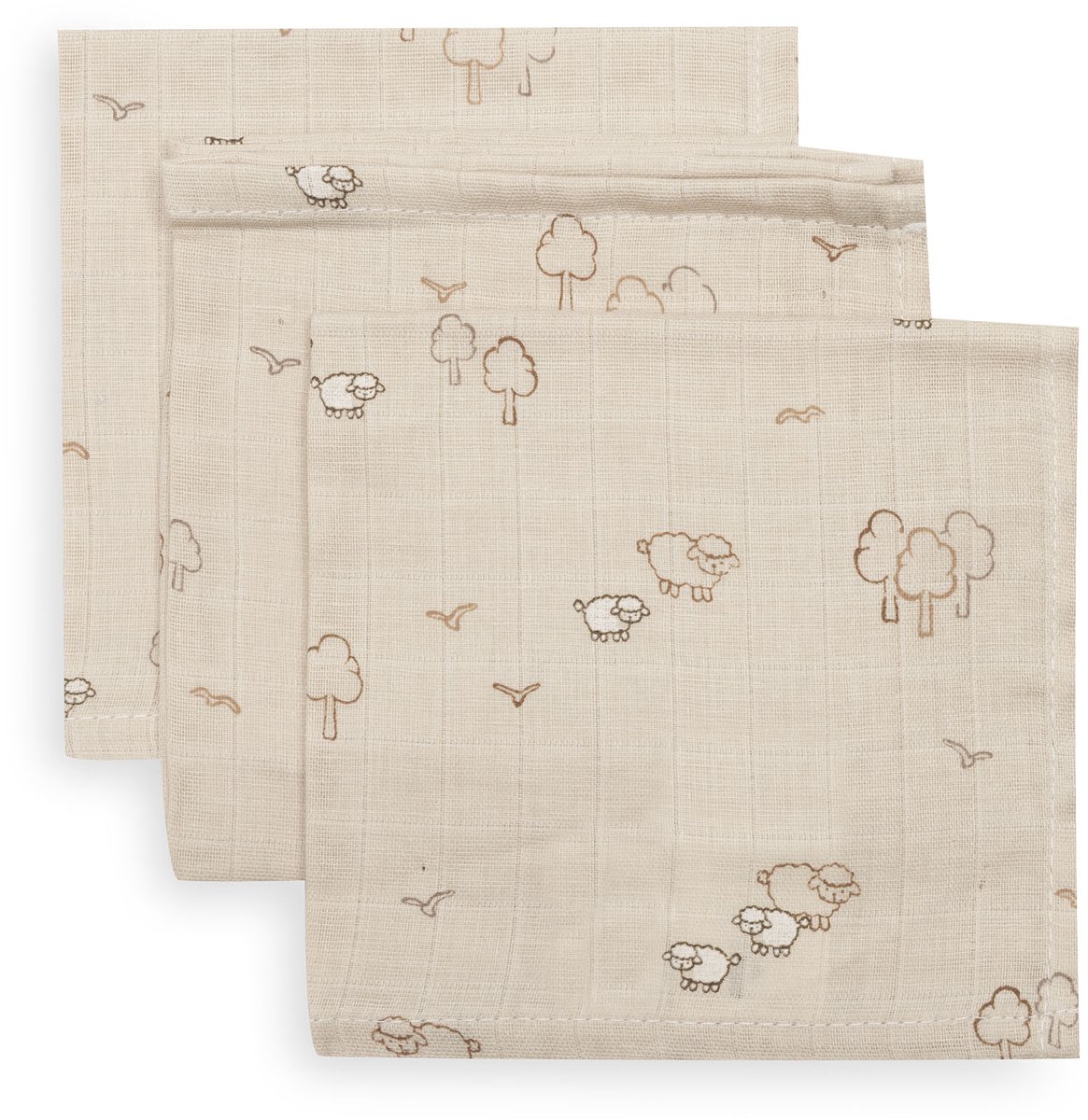 Jollein Hydrofiel Monddoekje 31x31cm Woolly (3pack)
